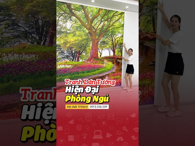 Tranh dán tường phong cảnh phòng khách đẹp #shortvideo #youtubeshorts