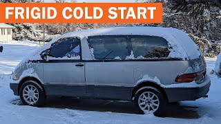 Will it start? Waking the Previa S/C AllTrac at -9F after sitting 17 days.