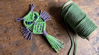 Macrame Boho Owl Wall Hanging 💚💜🦉 #viralvideo #macrame #diy