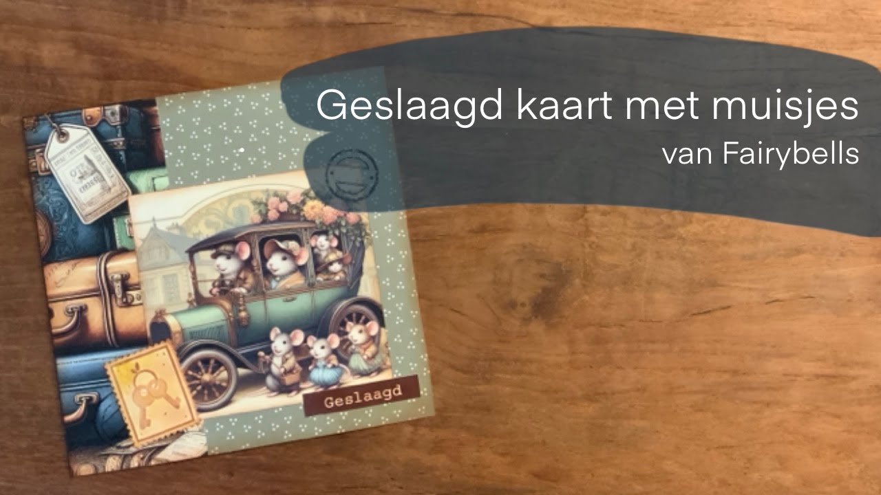 Geslaagd kaart met muisjes van Fairybells