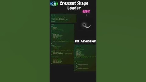 crescent shape loader using with HTML and CSS