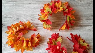 Осенний обруч с листьями и ягодами Мастер Класс
