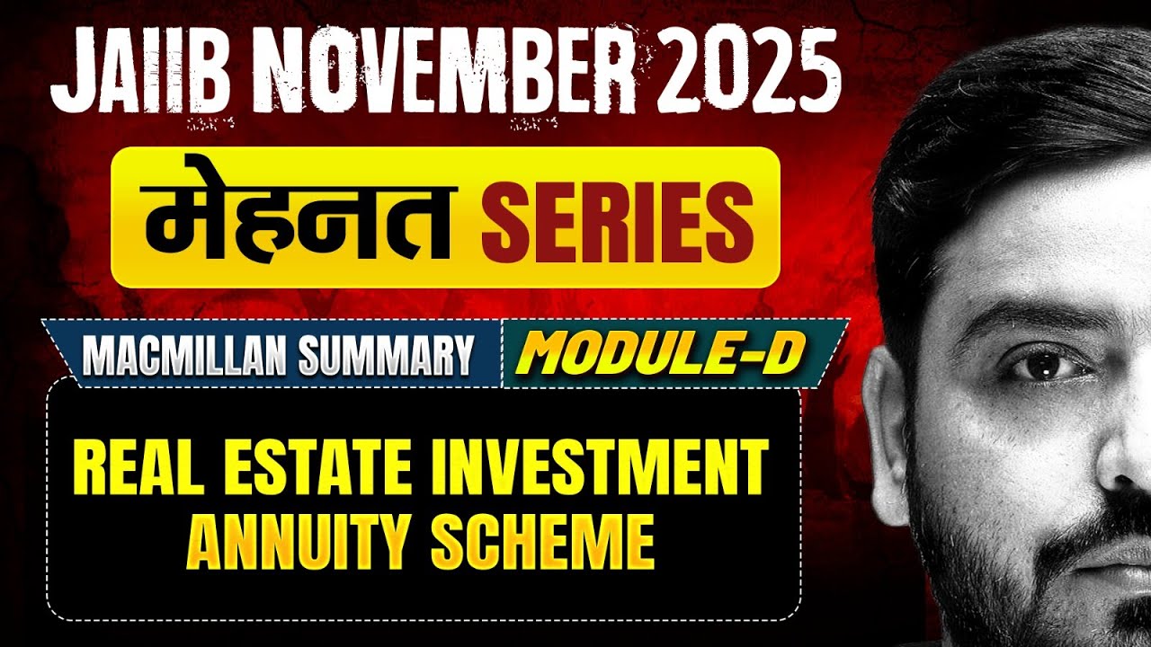 JAIIB Preparation 2025 | Real Estate Investment Trusts (REITs) | IE and IFS Module D | by Ashish Sir