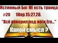 #20 1Кор 15:27,28. "Всё покорил под ноги Его..." Какой смысл? Бог НЕ есть троица: