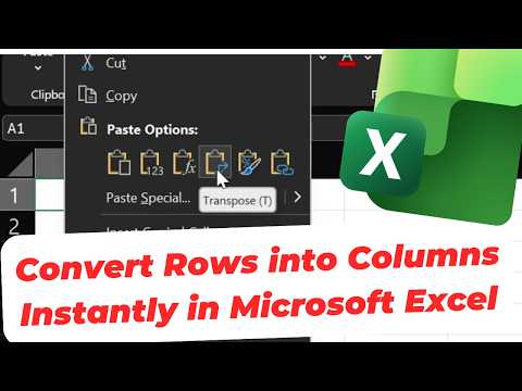 How to Convert Rows into Columns Instantly with Paste Special Transpose in Microsoft Excel