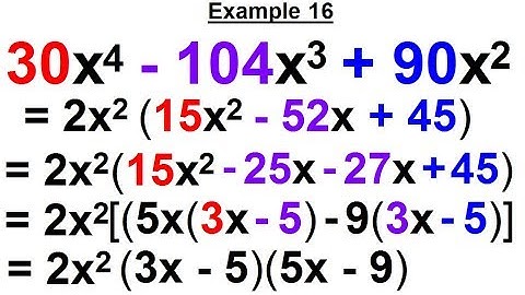 Algebra - Ch. 7: Factoring Practice Problems (17 of 21)  Example 16