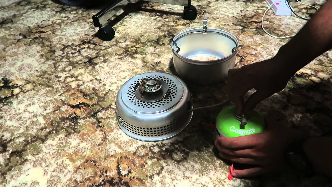 Trangia with Go system gas cannister adapter YouTube