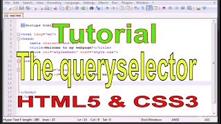 HTML5 and CSS3 PART 17 The querySelector