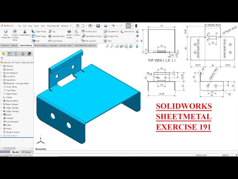 SolidWorks Sheet metal Exercise 191 Hem, Fold and Unfold
