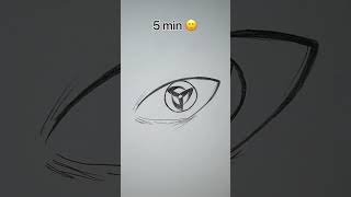 How to Draw Mangekyou Sharingan in 10sec, 10mins, 10hrs #shorts Resimi