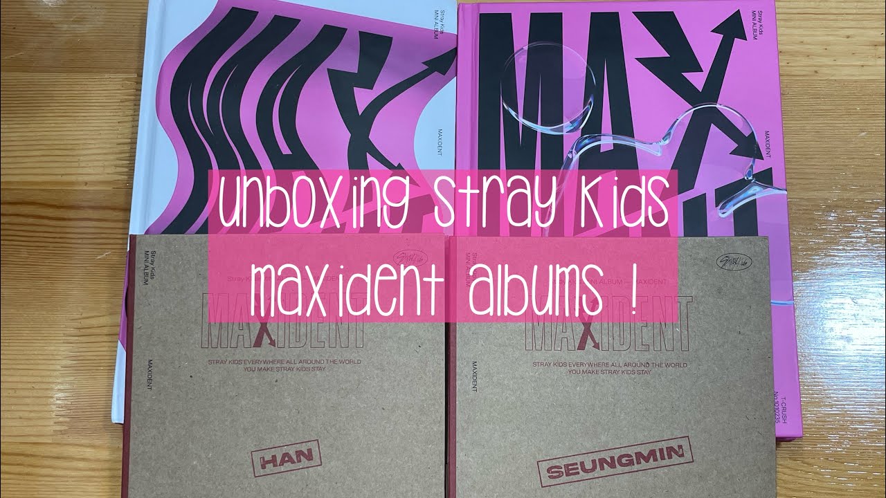unboxing stray kids 스트레이키즈 maxident albums (go, t-crush, han and ...