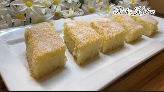 Basbousa Recipe | Semolina Coconut Cake |   کیک شربت دار  از آرد سوجی و ناریال ،کیک ترکی