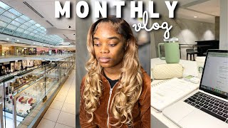 APRIL MONTHLY VLOG:  library dates, shopping in Birmingham , wig installation | Exauce Noella 2024