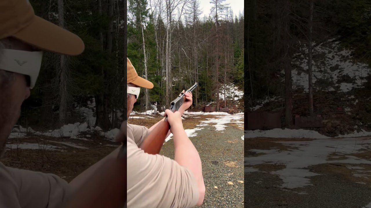 ✅out😳shooting old steel loader bucket and snow plow with old pre 64 Winchester model 1894 30-30 cal