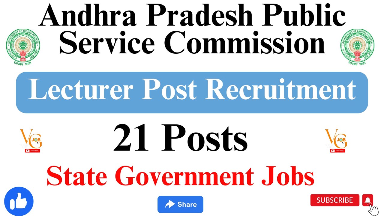 APPSC LECTURER JOBS NOTIFICATION 2023 FOR 21 POSTS || ONLINE FORM || GOVERNMENT JOB ||