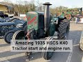 Amazing 1935 hscs k40 tractor start and engine run