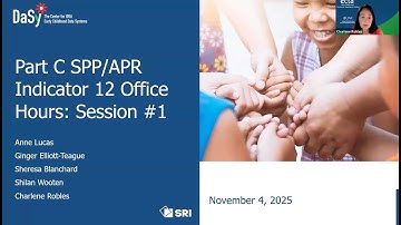Part C SPP/APR Indicator C12 Office Hours. Nov. 4, 2025.