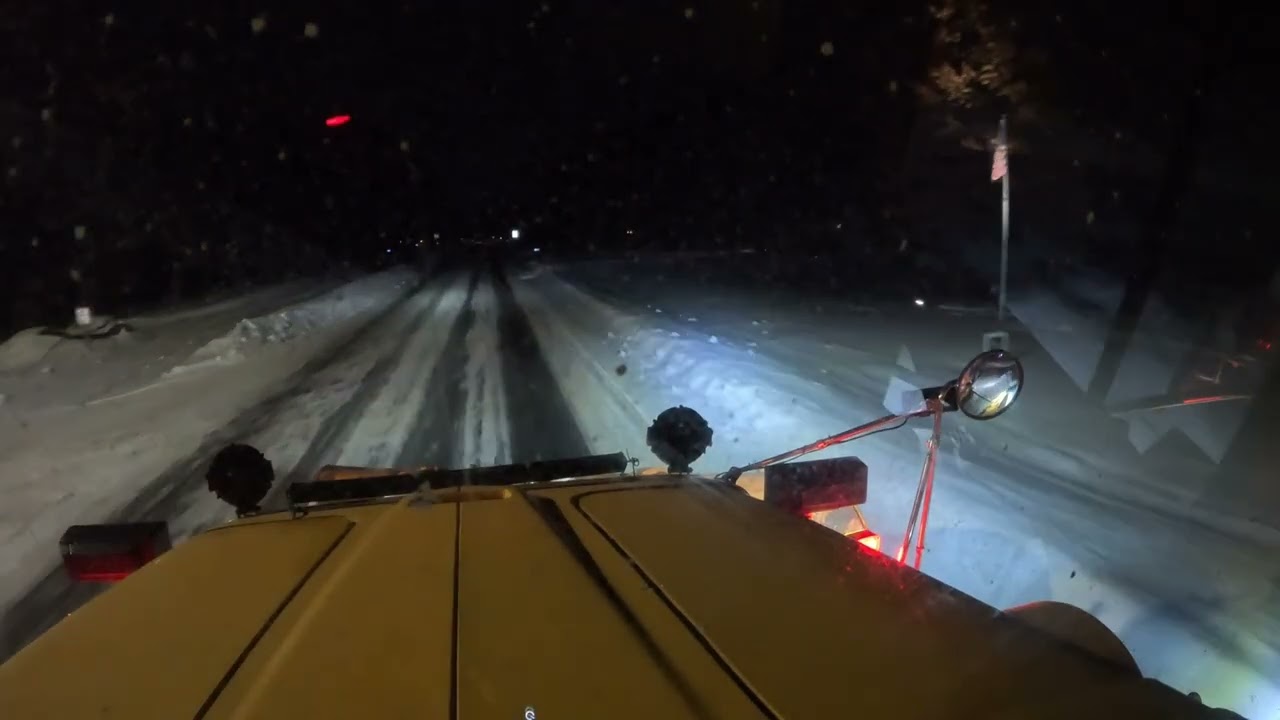  POV Snow Plowing Roads In Minnesota | In-Cab Plow Truck View