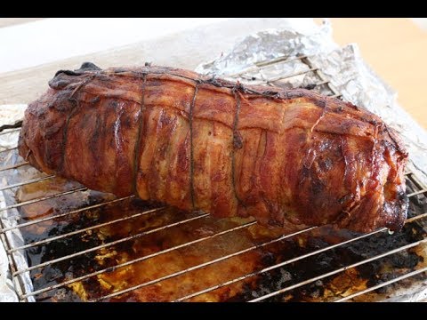 Pork Tenderloin Wrapped in Bacon with Spinach and Feta Cheese Stuffing - Today's Delight