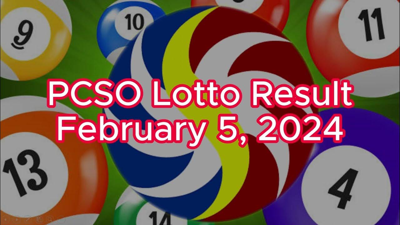 PCSO Lotto Result February 5, 2024 (Monday) YouTube