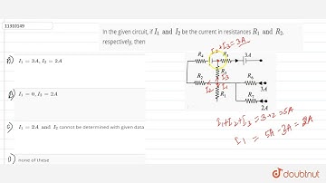 In the given circuit, if I_1 and I_2 be the current in resistances R_1 and R_2, respectively, th...