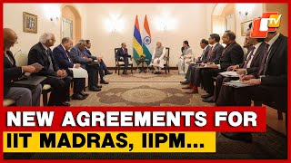 Pm Modi Iit Madras, Iipm Sign Agreements With University Of Mauritius To Take