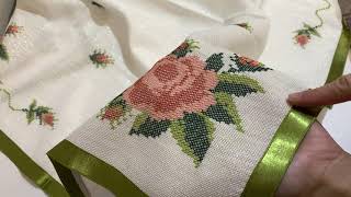 Kanaviçe İşleme Misafir Odası Takımı Örneği Çarpı Işi Etamin Fikir Olsun Örgü Paylaşım