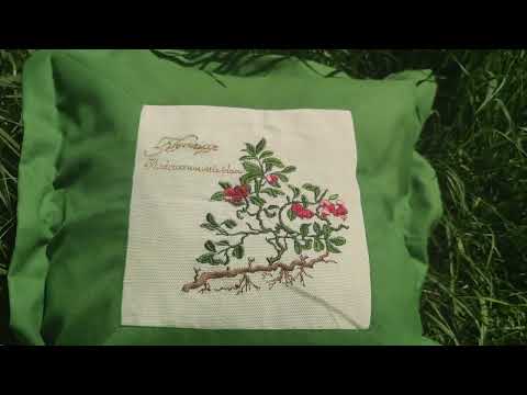 Подушка з авторською вишивкою Український Ліс Брусниця, видео 1