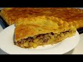 ПИРОГ МЯСНОЙ С КАРТОШКОЙ На Дрожжевом Тесте. MEAT PIE WITH POTATO on Yeast Dough.