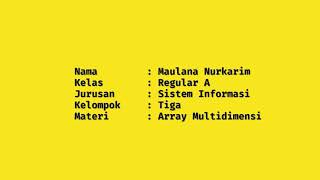 Pemrograman array multidimensi