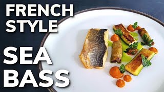 French Fine Dining: Sea Bass with Ratatouille Garnish