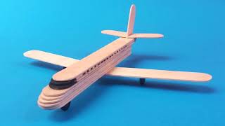 How to make an airplane by popsicle sticks. DIY ice cream stick plane
