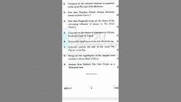 meg 11  American novel question paper 2018 June, December. june 2019.previous year question paper