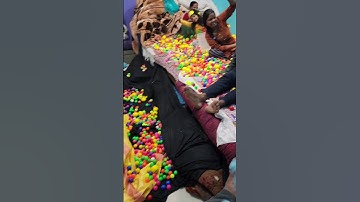 Pour Challenge with 10,000 multi color ping pong ball fun games video! #shorts