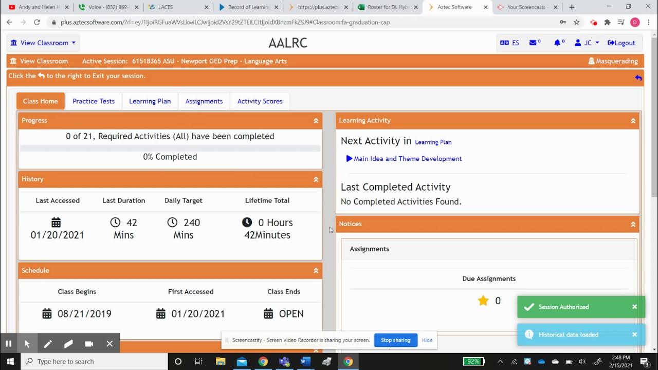 Update to Aztec Learning System YouTube