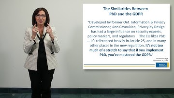 Video address by Ann Cavoukian, Privacy by Design Centre of Excellence, Ryerson University