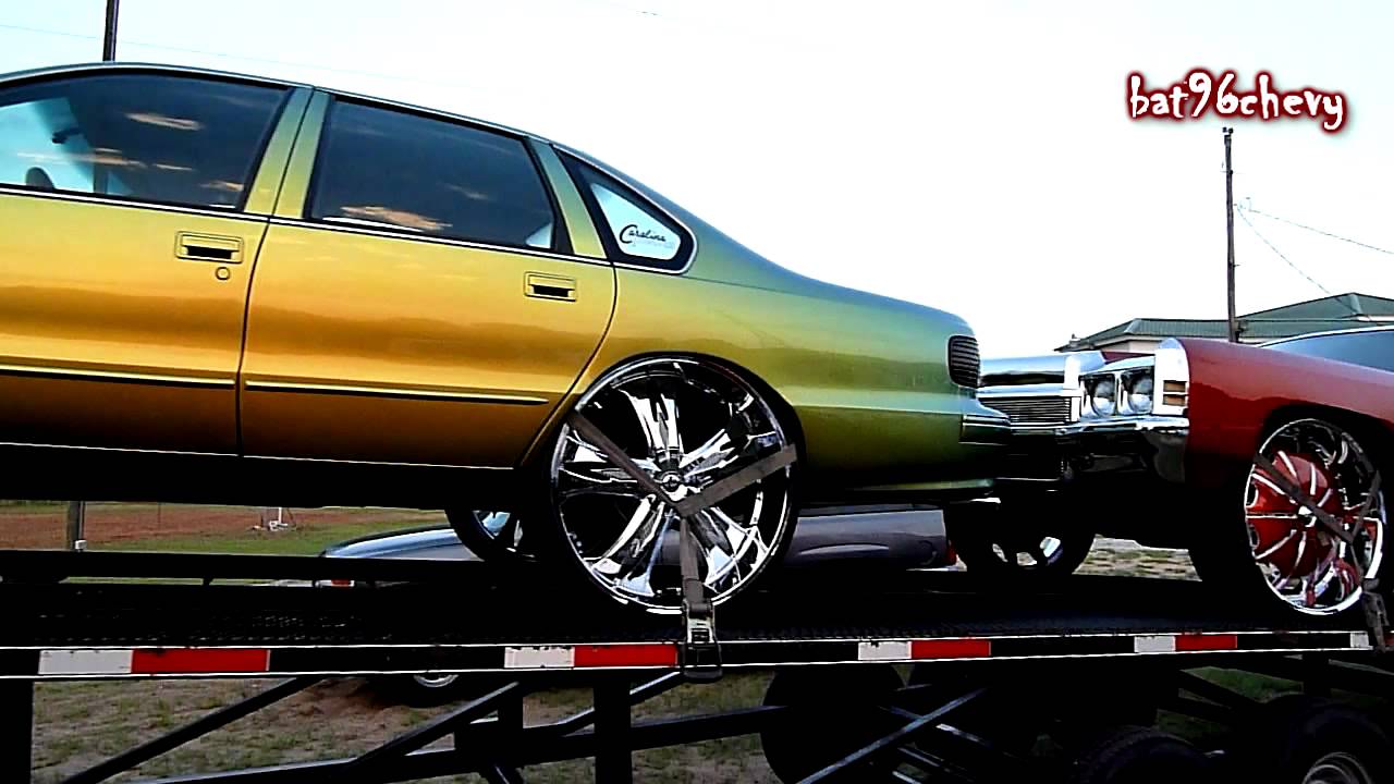 Pulling up is a Chevy 454 SS Silverado Short bed, a Kameleon 96 Impala SS