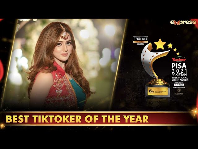 Jannat Mirza Best TikToker Of The Year | PISA Award 2021 | Express TV | I2O2O class=