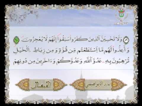 سورة الانفال ايات مع الشيخ محمد ميقاتلي الابراهيمي برواية ورش 