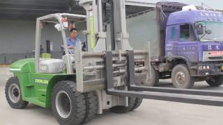 Zoomlion 10ton diesel forklift with 2500 fork length operation from Cecile