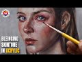 Blending  skin tone in acrylic  stepbystep portrait painting with acrylic by debojyoti boruah