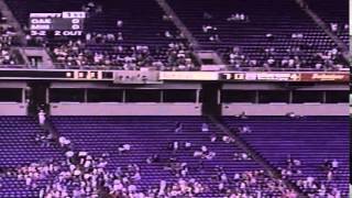 Mark McGwire Decimates Metrodome Home Run (475 ft)
