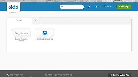 Okta- Dropbox login Bert