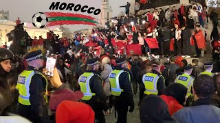 MOROCCO FANS GO CRAZY IN LONDON AS THEY QUALIFY FOR LAST 16