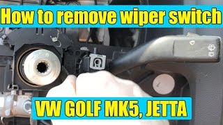 How to remove wiper switch (controller) on VW Golf Mk5, Mk6, Jetta, Passat in 3 steps