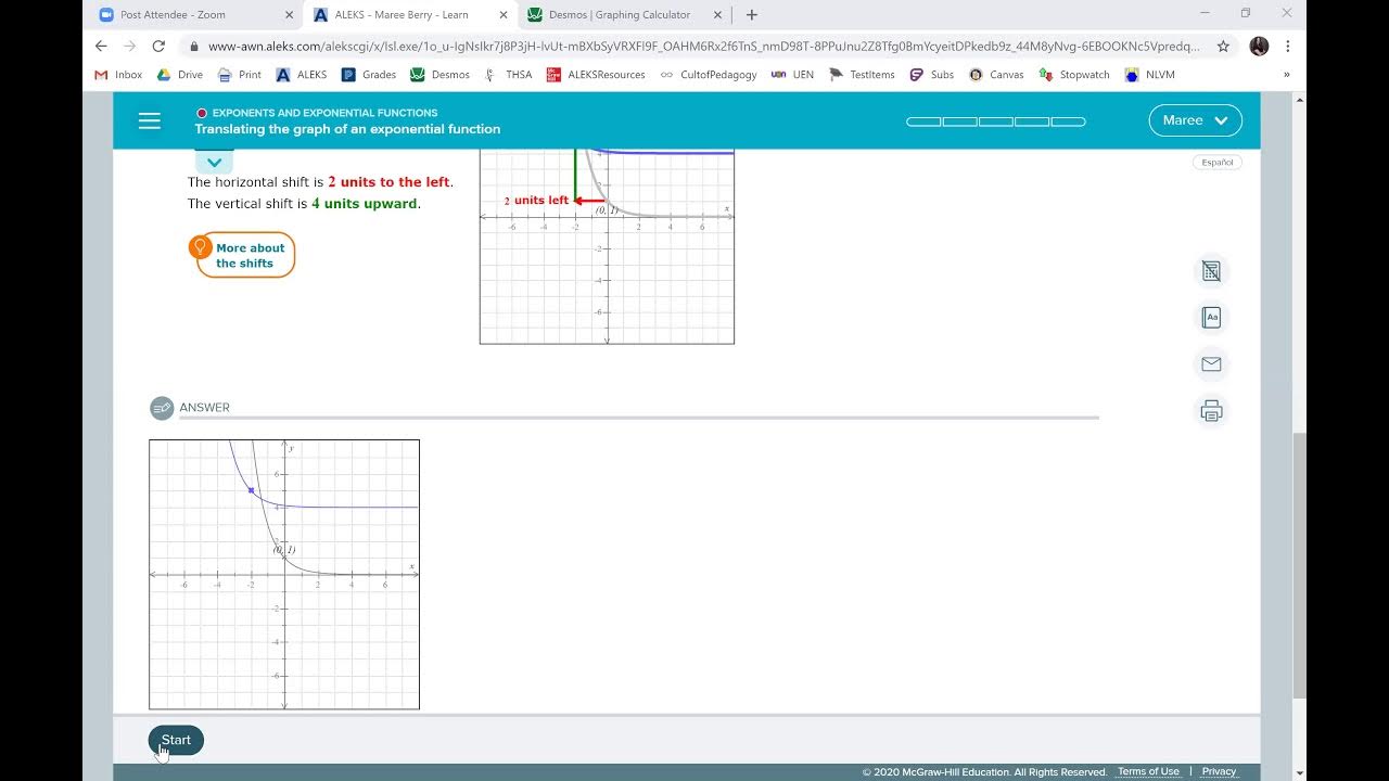 Translating the graph of an exponential function - YouTube