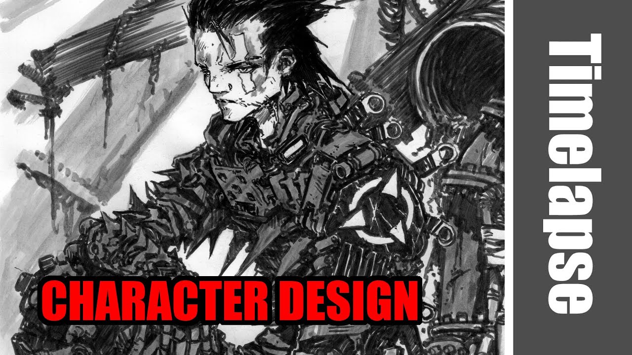 Drawing a new OC for my next Manga project  - Timelapse | Red Hawk