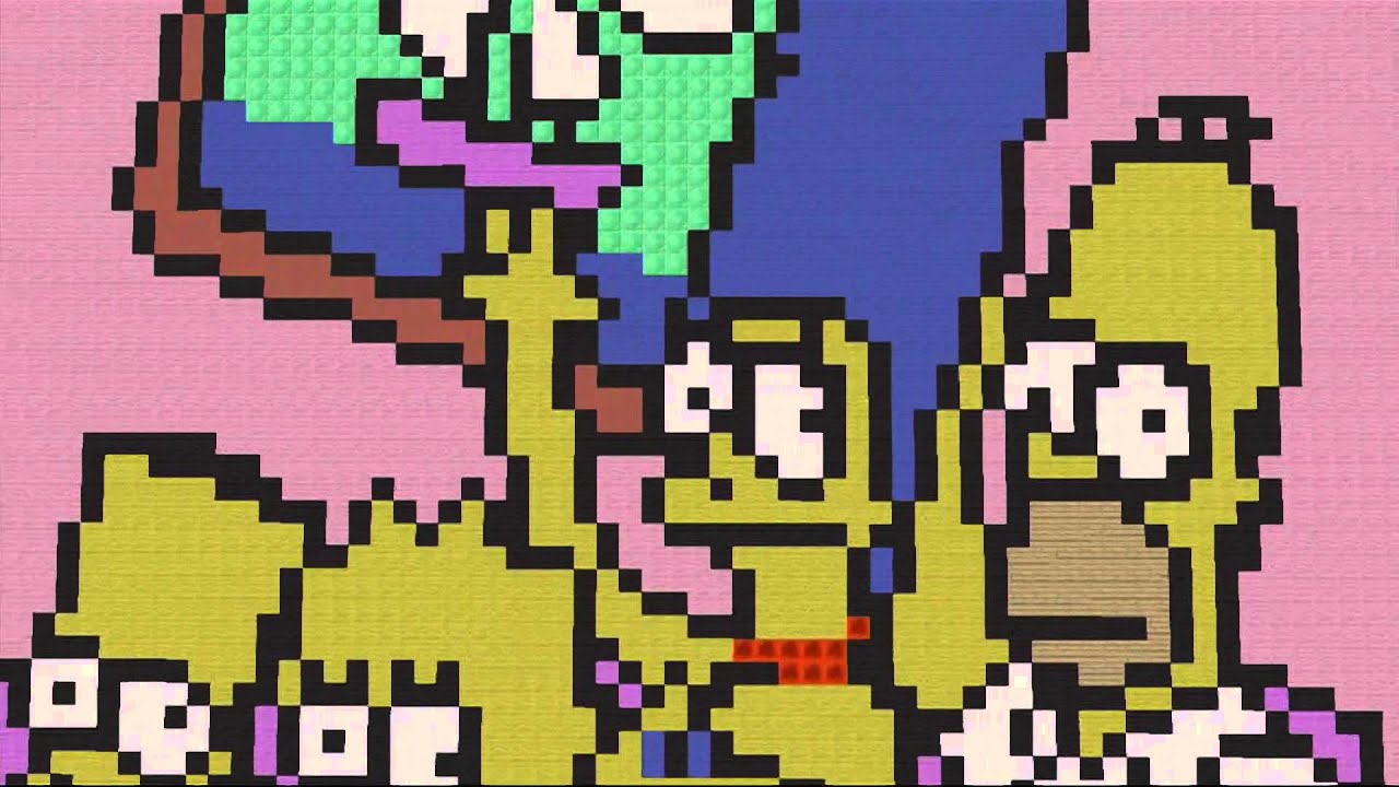 Pixel Art Simpsons Family