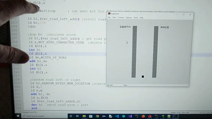 zx81 racing game: part 1
