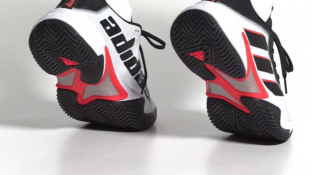 Adidas Men’s Barricade M Tennis Shoes (White/Core Black/Solar Red)